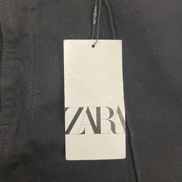 Zara Womens Jeans EU 40 US 8 ZW Tailored Wide Leg Black Denim 8246/042 NWT - Picture 6 of 16